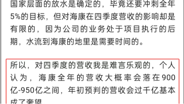 海康威视的“雷”算是爆了：对2024年业绩快报的5点看法